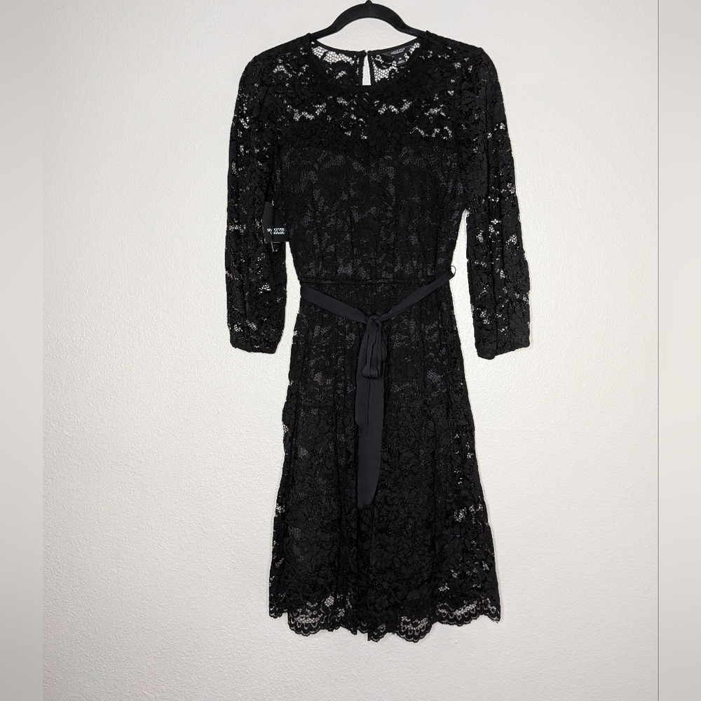 Simply Vera Vera Wang Black Lace Long Sleeve Dress